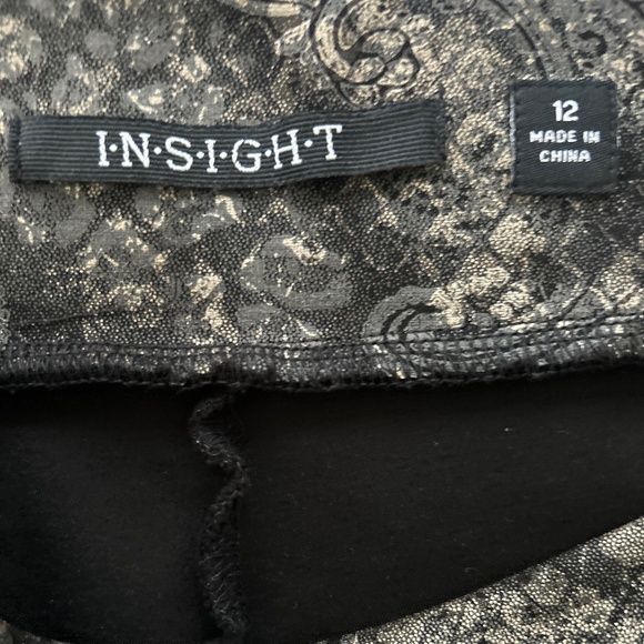 Insight New York EUC Straight Leg Pants Black Metallic Paisley - Picture 5 of 7